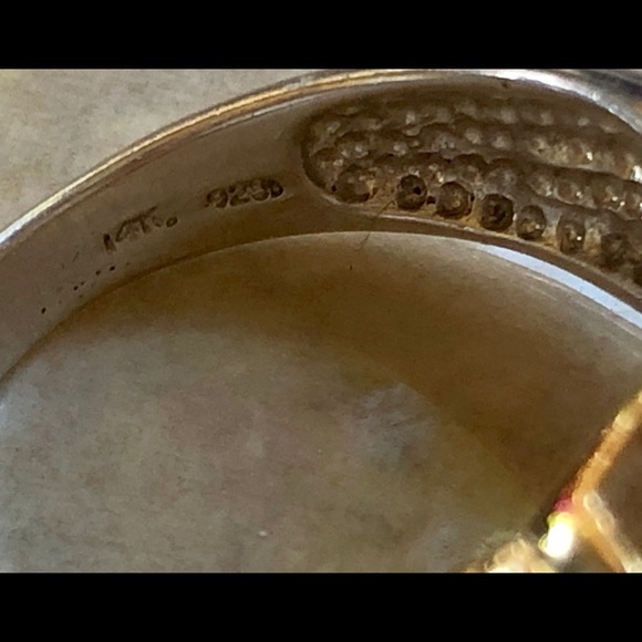 Designer Vintage Peter Brams 14k Sterling Ring - Picture 6 of 8